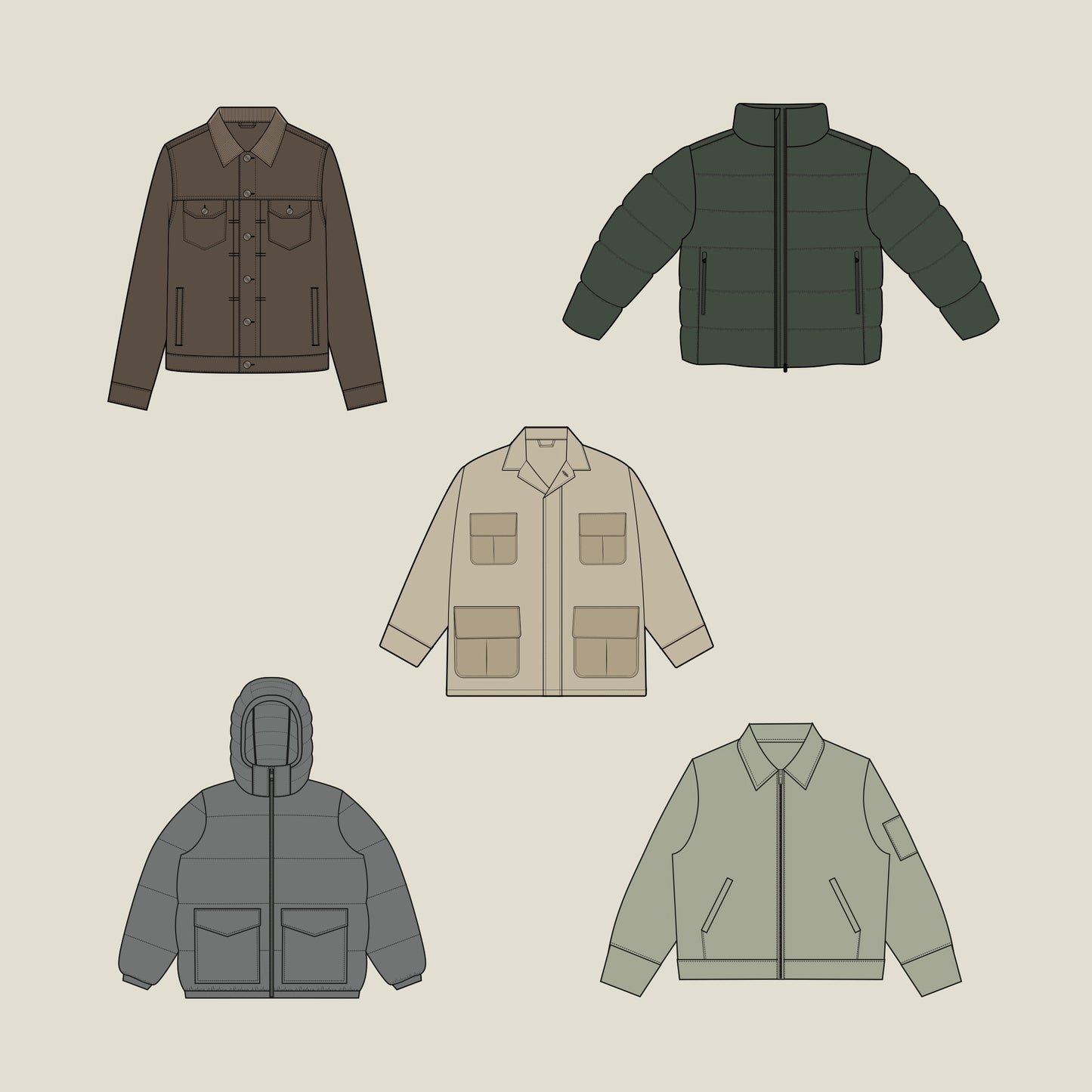Outerwear Jackets - Sketches Bundle