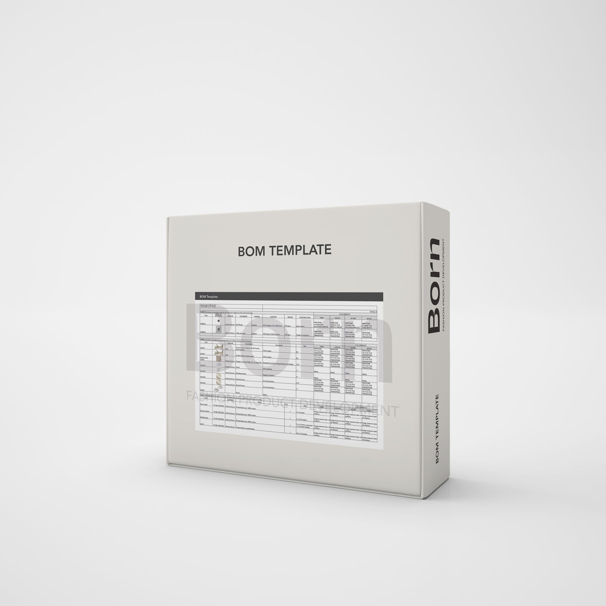 Bill of Materials (BOM) Template – Bornapparelstudio