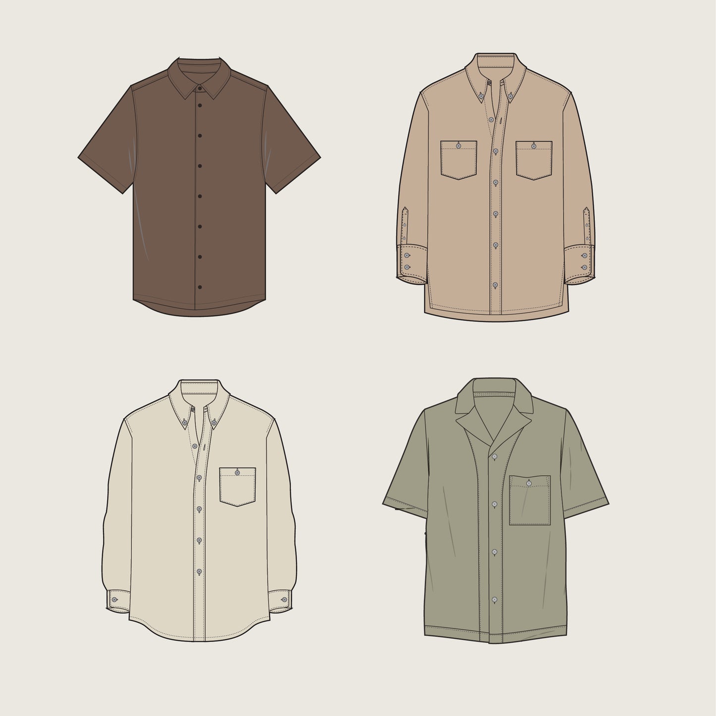 Woven Shirts - Sketches BUNDLE